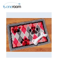 zd605 bone on patterns n hook rug kit diy unfinished crocheting yarn mat latch hook rug kit floor