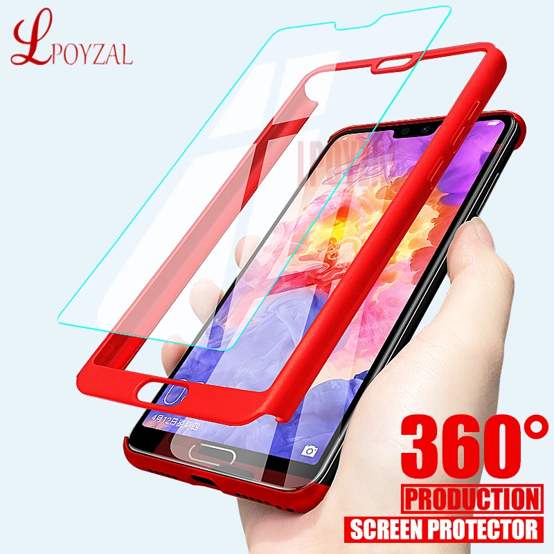 360 Full Protective Case For Huawei P30 P20 Pro Mate 20 Lite Nova 3 3i 4 P10 P9 Honor 10 9 Lite 8X Hard PC Cover Case With Glass