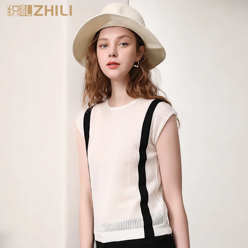 

ZHILI Women's Knit Simple Sleeveless Summer Casual Vest Tops