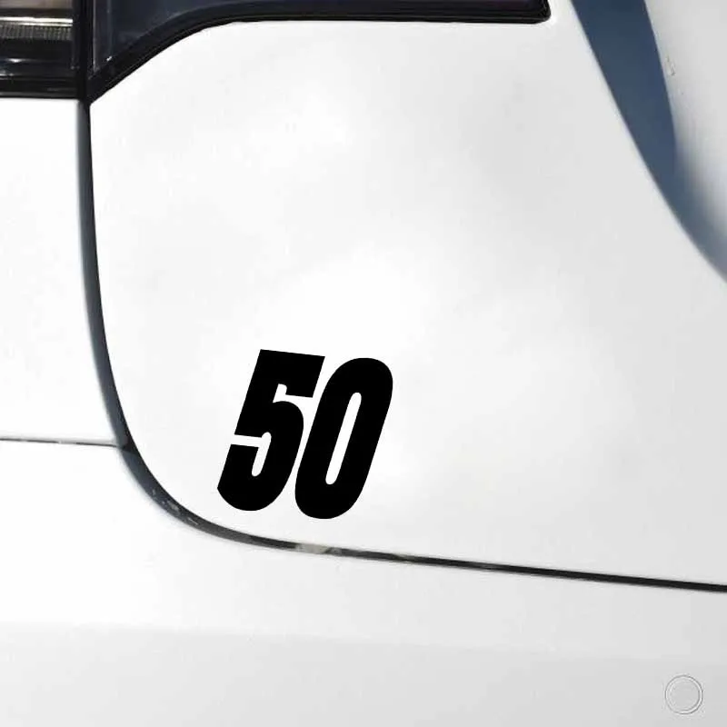 YJZT 14 9 см * 15 модный виниловый автомобильный Стайлинг lucky Number 50|Наклейки на