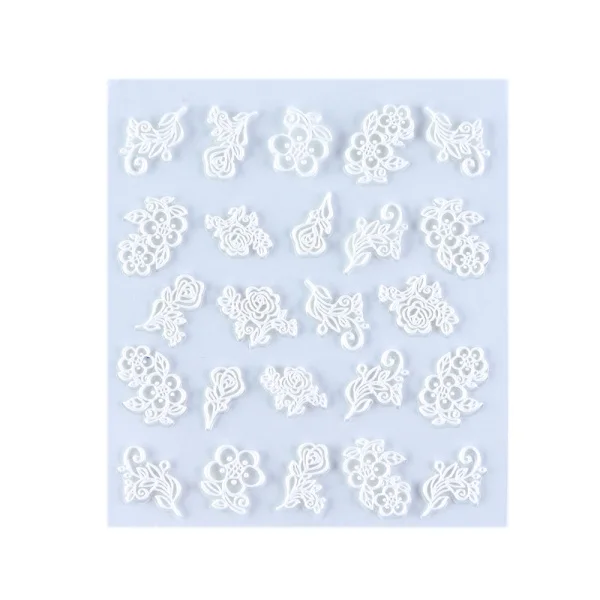 2 5D Embossed Nail Sticker Decals Blooming Flower Acrylic Engraved 3D Slider Manicure Empaistic Nail Art Decoration Tips CH1019 - Цвет: 2