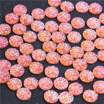 11 New Fashion 40pcs 12mm Mix Colors Natural Ore Style Flat Back Resin Cabochons For Bracelet Earrings Accessories - Цвет: 11