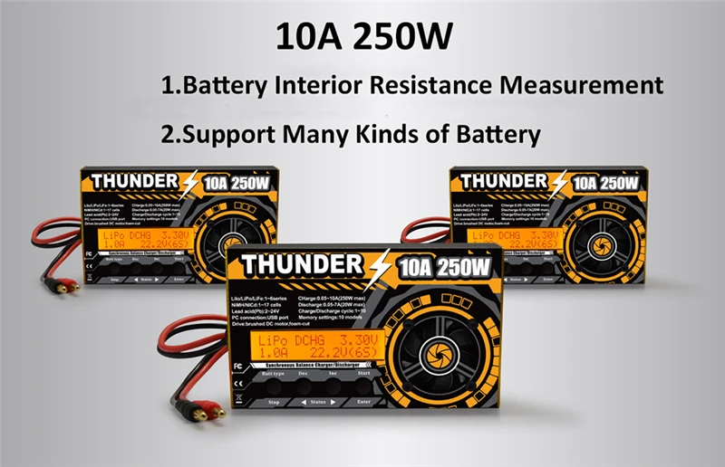 Новые поступления HOTA Thunder 250 Вт 10А DC баланс зарядное устройство Dis зарядное устройство для LiPo NiCd PB батареи
