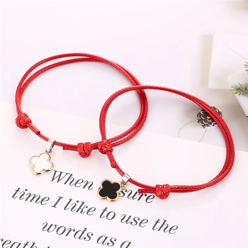 2 шт./компл. ручной работы простой веревки браслет милый цветок очарование