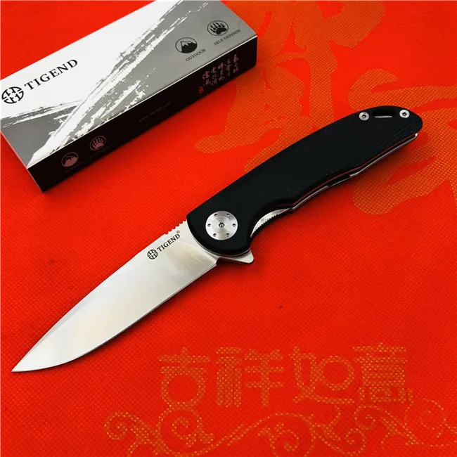 TIGEND CF1010 тактический складной нож D2 лезвие G10+ стальная ручка шарикоподшипник Открытый Кемпинг Многоцелевой Охотничий EDC инструменты - Цвет: black