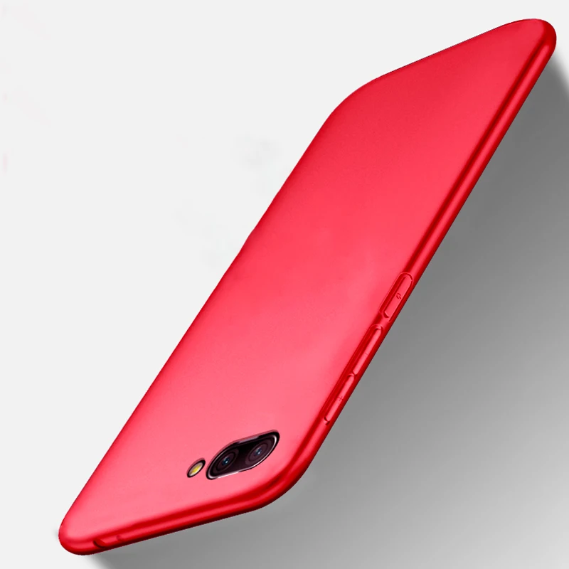 Для Huawei Honor 10 чехол Honor10 чехол противоударный ультра тонкий бампер против отпечатков пальцев тонкая защитная задняя крышка для Honor 10 - Цвет: Красный