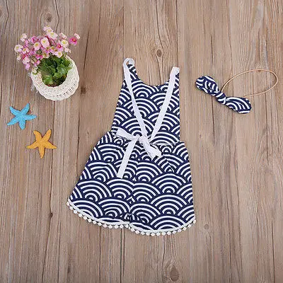 2 шт.! Одежда для маленьких девочек Кружево геометрический комбинезон кисточкой