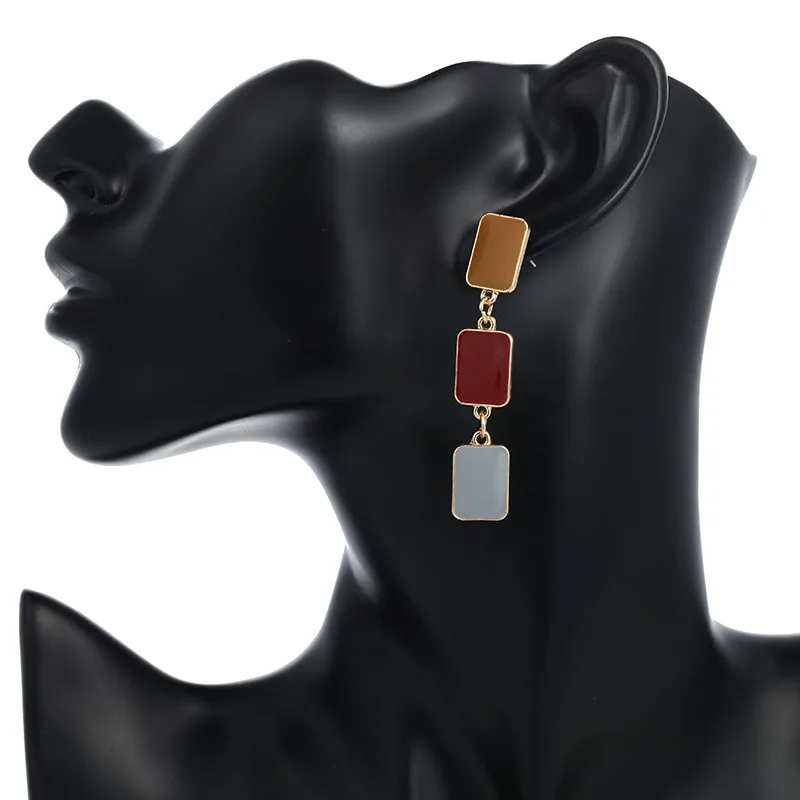 Серьги с простым дизайном в Корейском стиле Женские Геометрические серьги