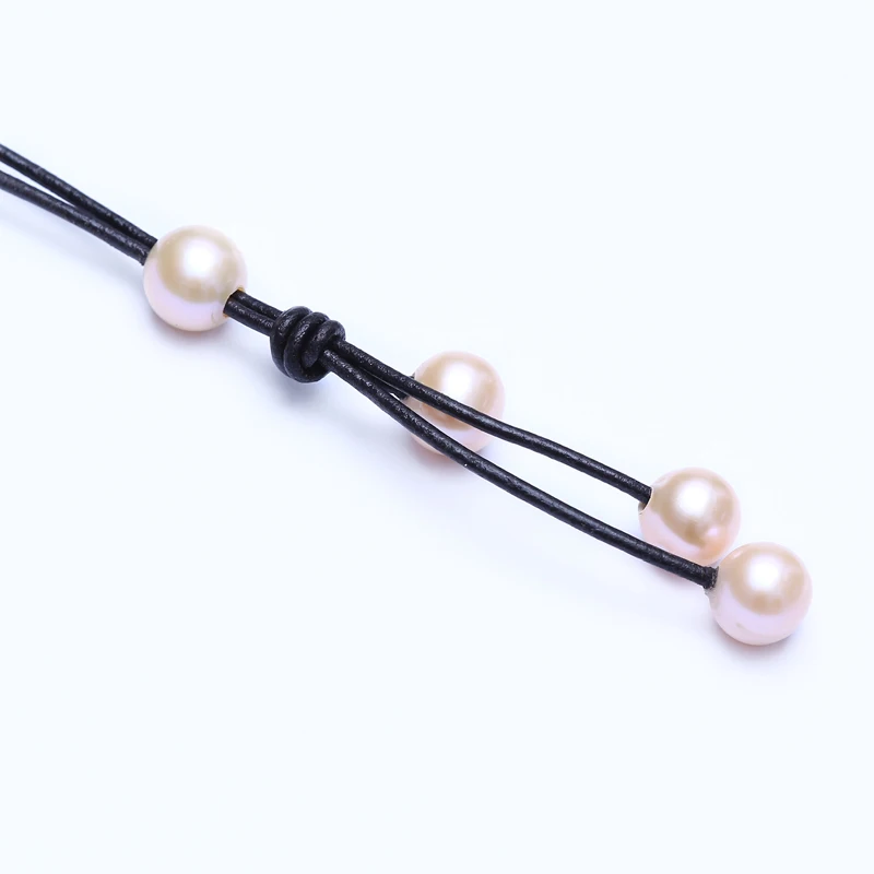 Ожерелье Daking из натурального жемчуга кожаная веревка ожерелья ожерелье-чокер