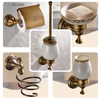Bathroom Accessories Antique Brass Collection  Towel Ring  Paper Holder  Toilet Brush  Coat Hook  Bath Rack  Soap Dish  Faucet