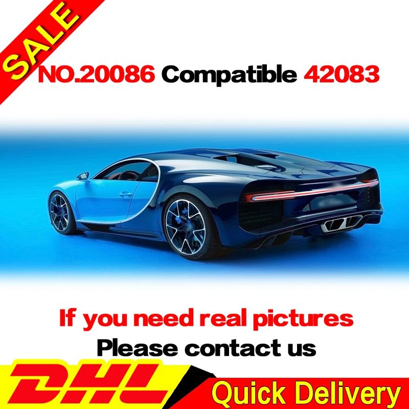DHL LP 20086 Technic Bugattieding с функцией питания автомобильный набор Lelyings 42083 строительные