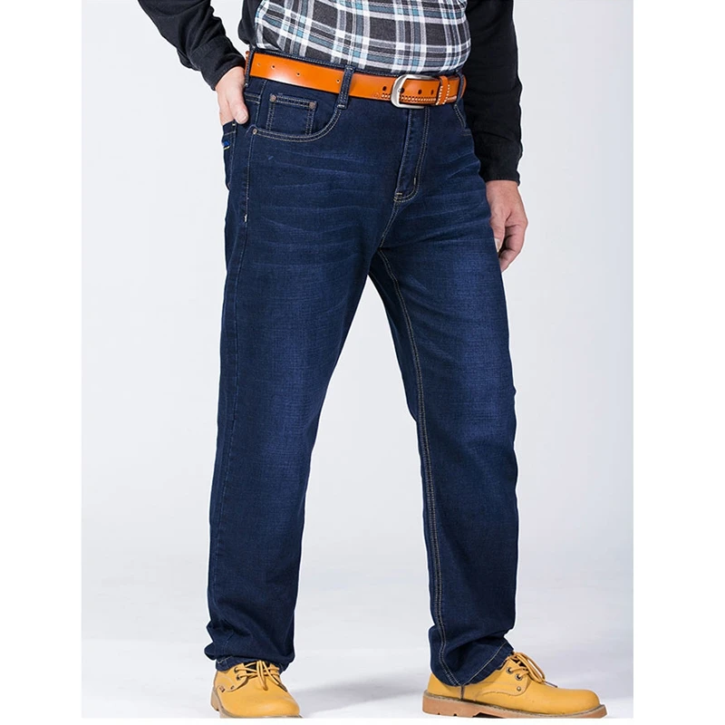 Джинсы большого размера эластичная одежда на осень свободные джинсы плюс с