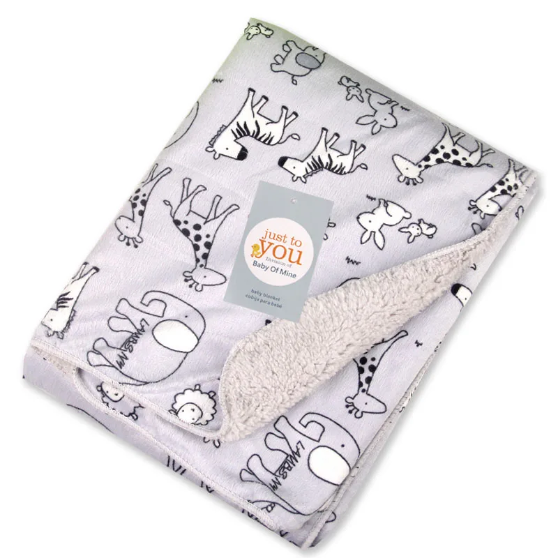 Baby Blankets Short Plush Cartoon Animals Style Coral Fleece Newborns Receiving Blanket Stroller Blanket Infant Nap Swaddle Wrap free shipping infant children cartoon thick coral cashmere blankets baby nap blanket baby quilt size is 110 135 cm t01