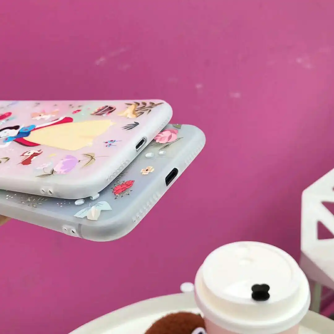 Классический чехол принцессы для iPhone X XS MAX XR 6 6S 7 8 Plus полупрозрачный мягкий с