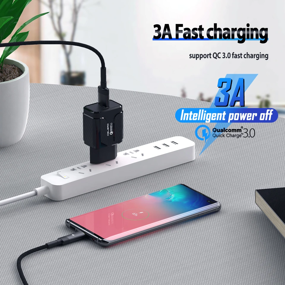 Кабель Usb Type C для быстрой зарядки 3 А светодиодный QC 0 c Typec кабель Samsung Note 10 Huawei Honor 9X