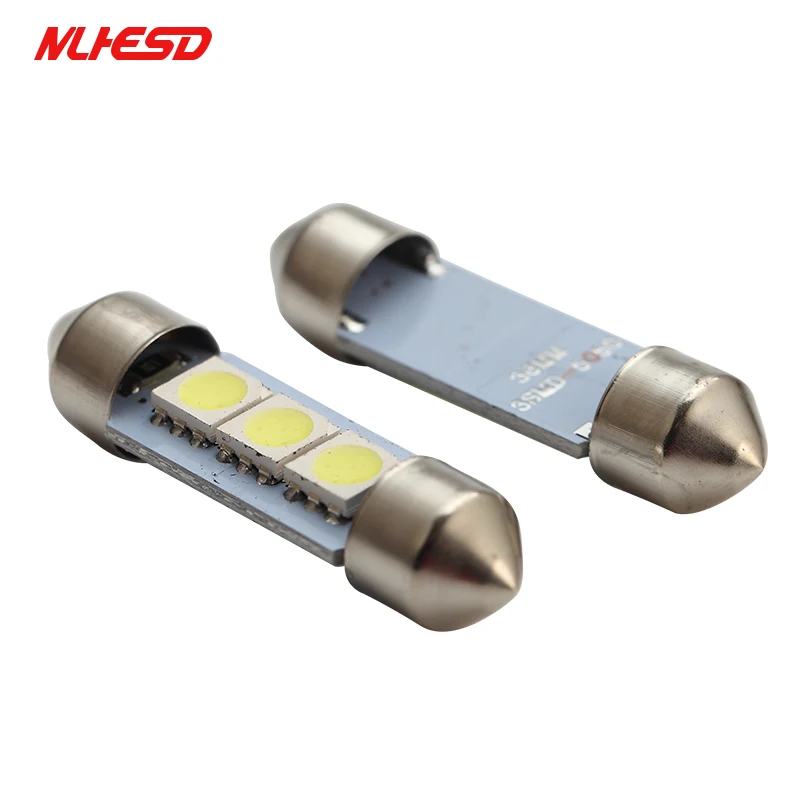 

100x White Car Led C5W 5050 3 SMD 31mm 36mm 39mm 41mm Dc 12v Festoon Interior Dome Door Light Free Light Lamp turn signal Bulb