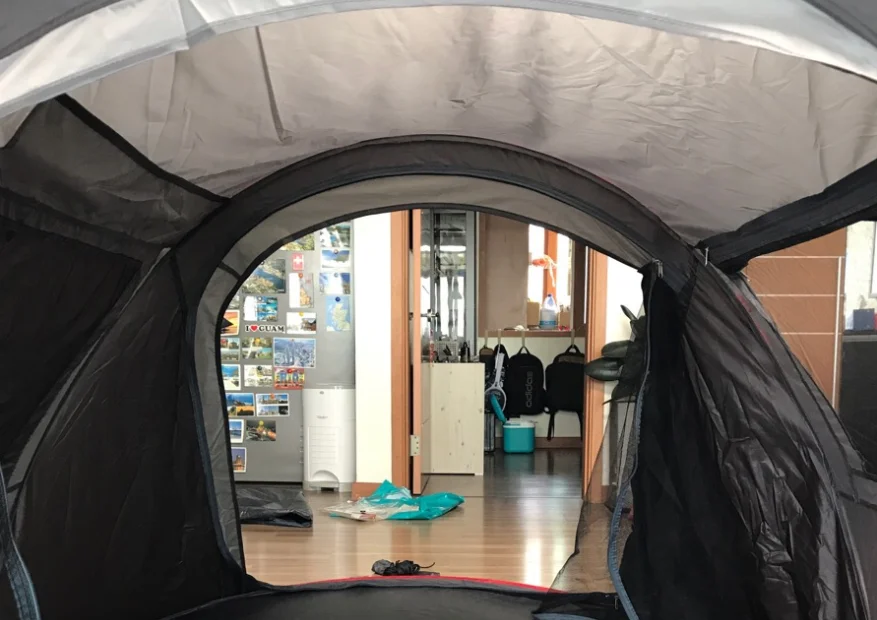 Fastcamp для 2~ 3 человек(серый)-одно касание, всплывающие, семейная палатка