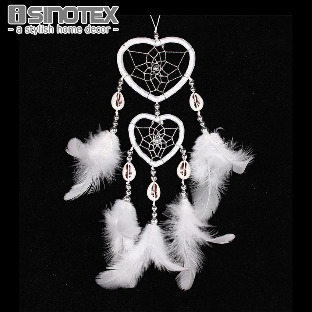 Ручной работы сердце Ловец снов с пером автомобиля Настенный декор орнамент