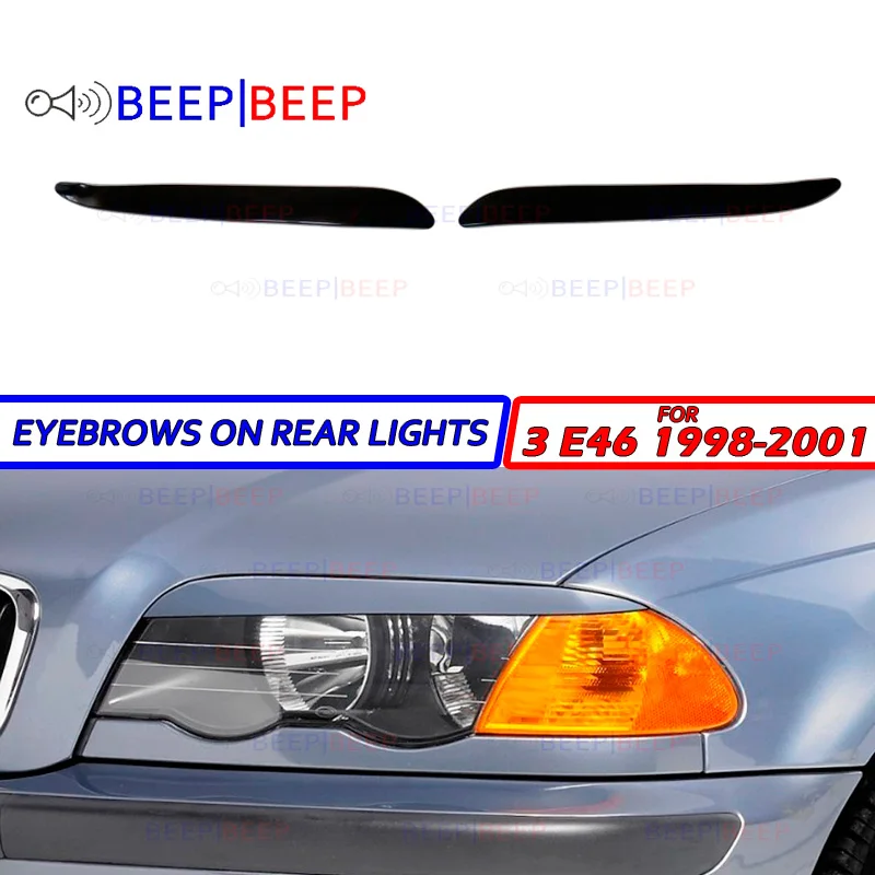 Брови для BMW 3 серии E46 1998 2001 на фары реснички литья ресниц украшения автомобиля