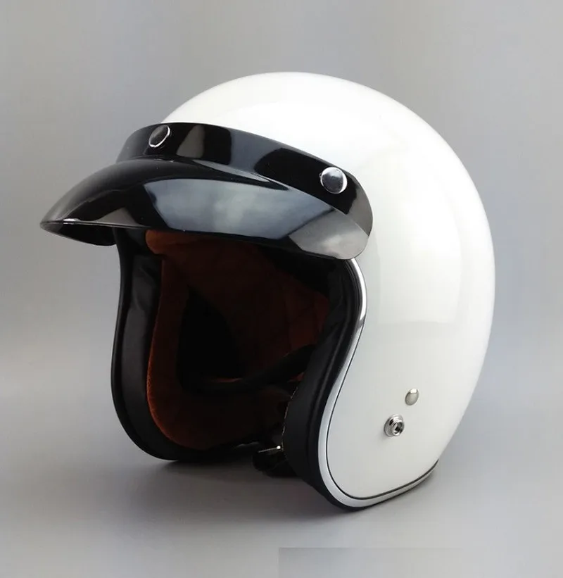 Новое поступление TORC T-50 moto rcycle шлем Ретро lucky 13 скутер шлем винтажный открытый шлем половина шлем moto 3/4 casco - Цвет: White