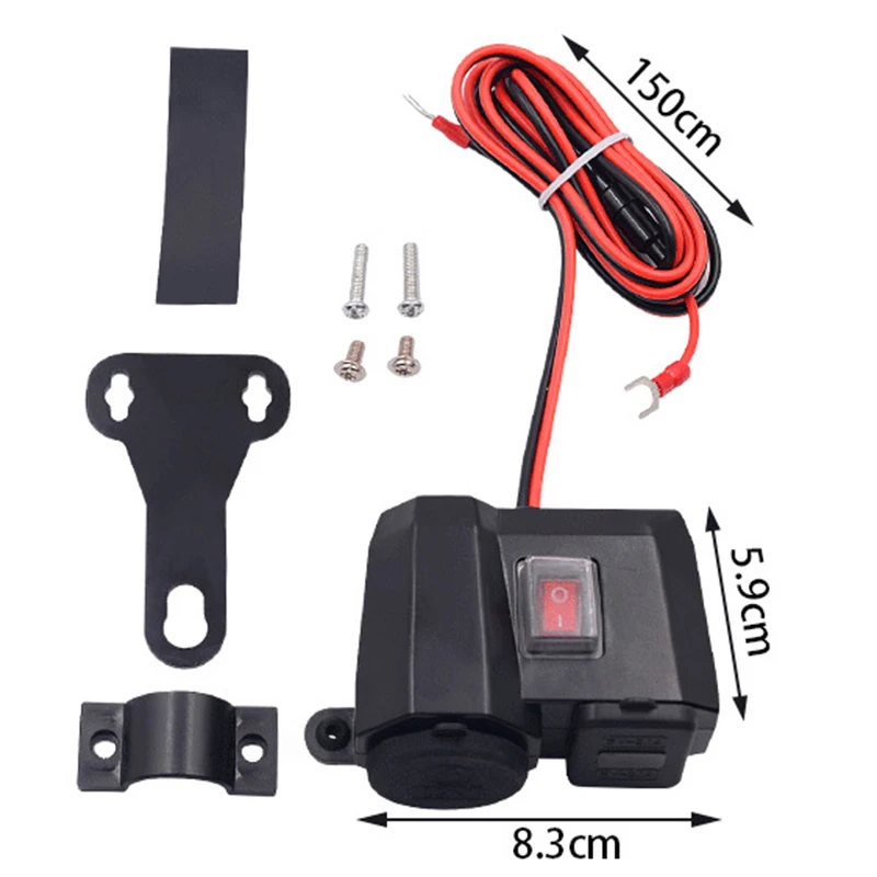 Двойной USB разъем для прикуривателя мотоцикла светодиодный вольтметр адаптер