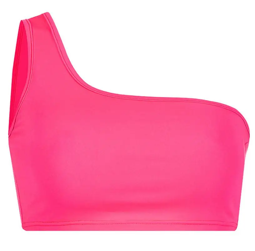 Женский жилет без рукавов топ на одно плечо блузка Спортивная для