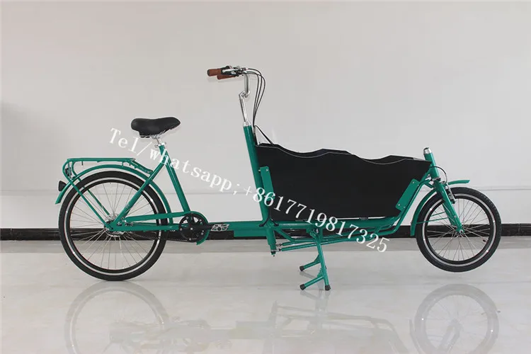 T05D Электрический грузовой велосипед длинный с деревянной коробкой фронтальная