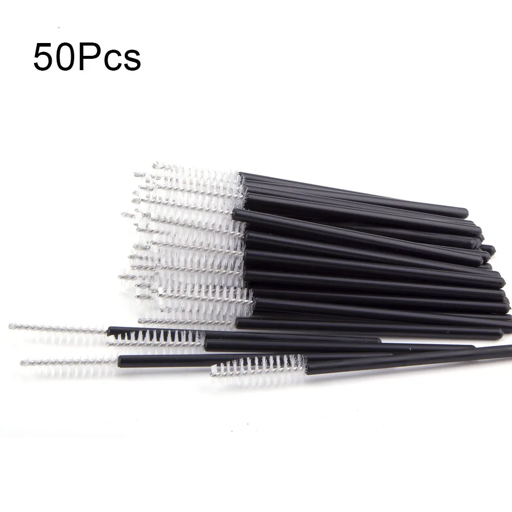 50pcs white 50 шт., одноразовые кисти для наращивания ресниц, палочки, аппликаторы для ресниц, аксессуары для ресниц, косметические кисти для ресниц, инструменты для макияжа - Цвет: 50pcs white