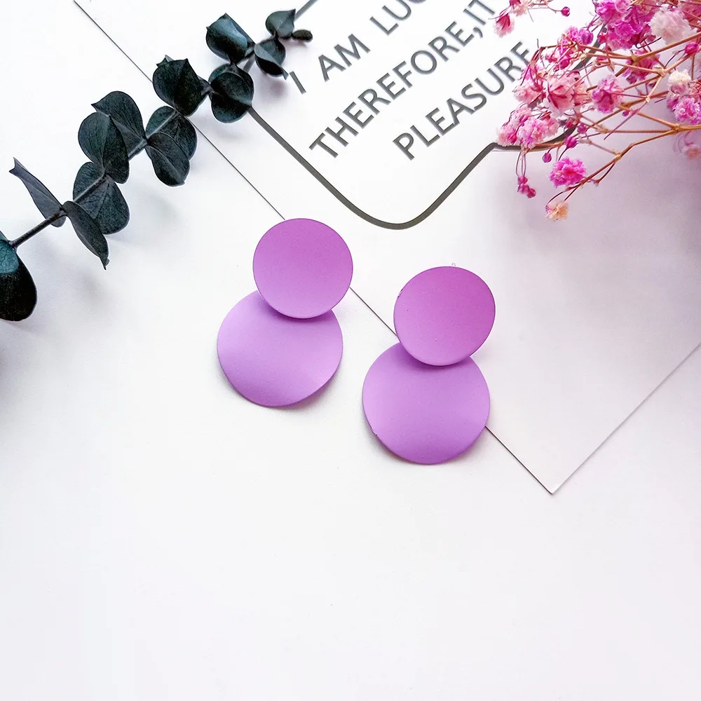 2018 New Korean Candy Colors Round Stud Earrings For Women Geometric Circle Earing Pendients Brincos Jewelry E2445 | Украшения и