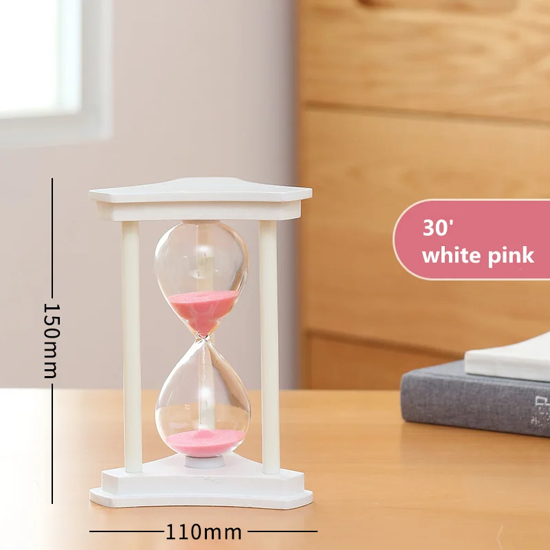 30m white pink Часовое стекло 30 минут таймер отсчета Вниз Деревянный Песок стекло часы синхронизации домашний стол украшение Свадебные сувениры для гостей SL-SZSL - Цвет: 30m white pink