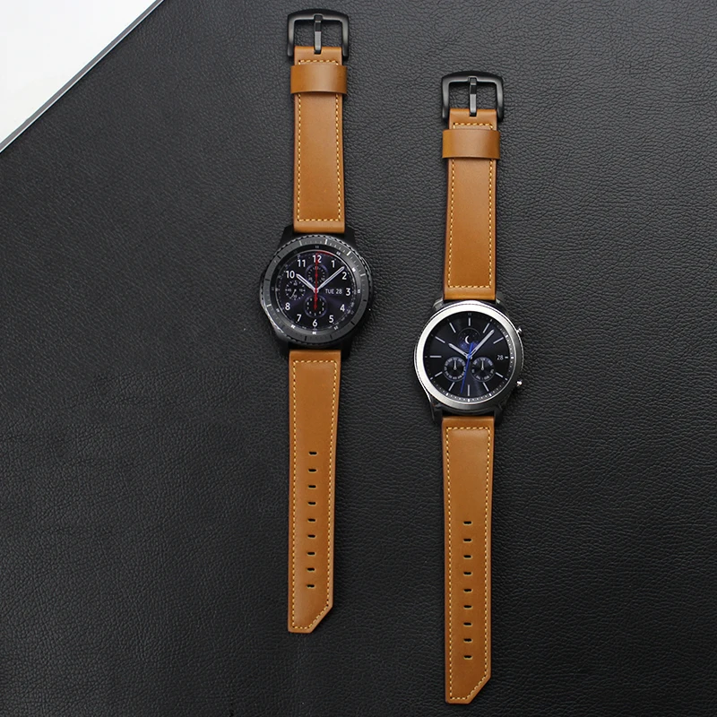 Ремешок для часов Samsung Galaxy кожаный ремешок Gear S3 22 мм с быстрой зарядкой Huawei|leather watch