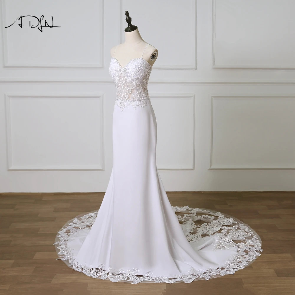 Очаровательное свадебное платье русалки 2020 на тонких бретелях Vestido de novia