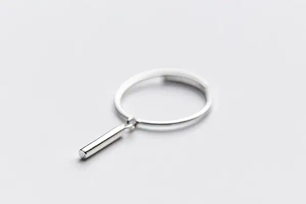 (Так тонкий) size5.25-Size5.5 Мода 1 шт. REAL.925 стерлингового серебра fINE jEWELRY прямо бар