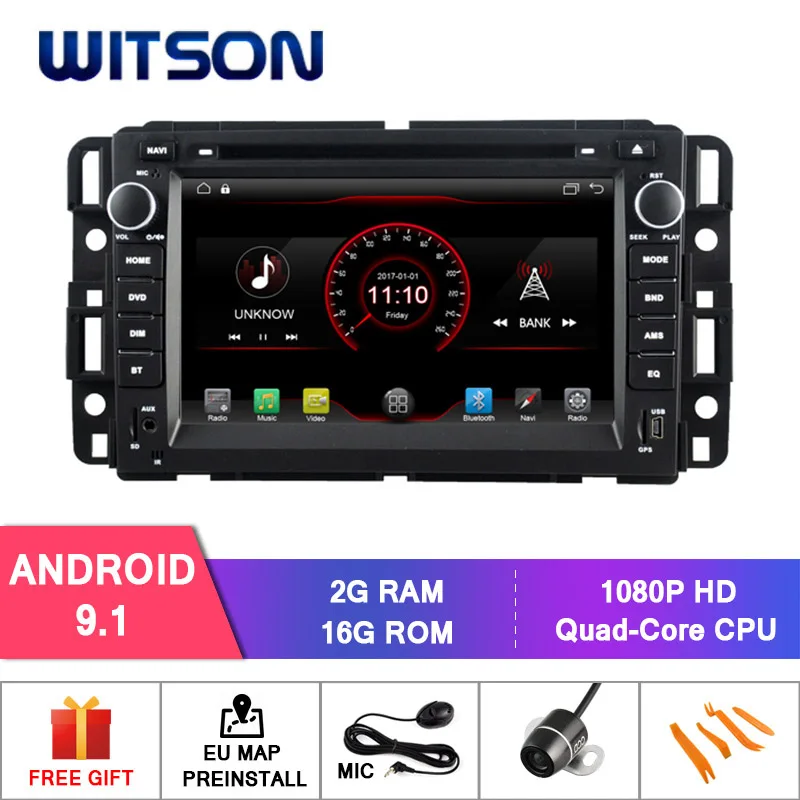 WITSON Android 9 1 2 Гб RAM 16 FLASH CAR RADIO для GMC Suburban Avalanche Impala Monte Carlo Traverse Express + DAB OBD TPMS