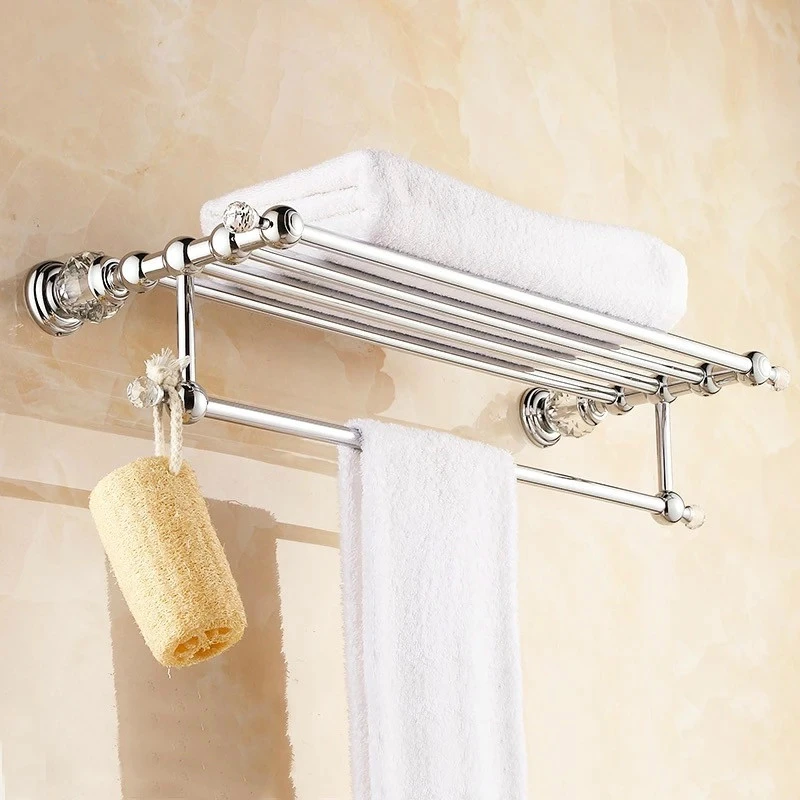modern clear crystal bathroom accessories sets silver polished chrome bathroom products solid brass bathroom hardware sets jk6 free global shipping
