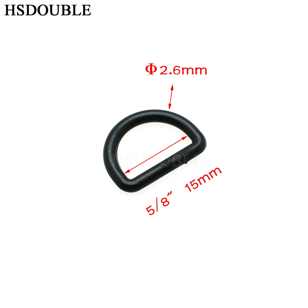 Пластиковые d-образные пряжки Размеры 10 мм 12 15 20 25 30 38 45 черный