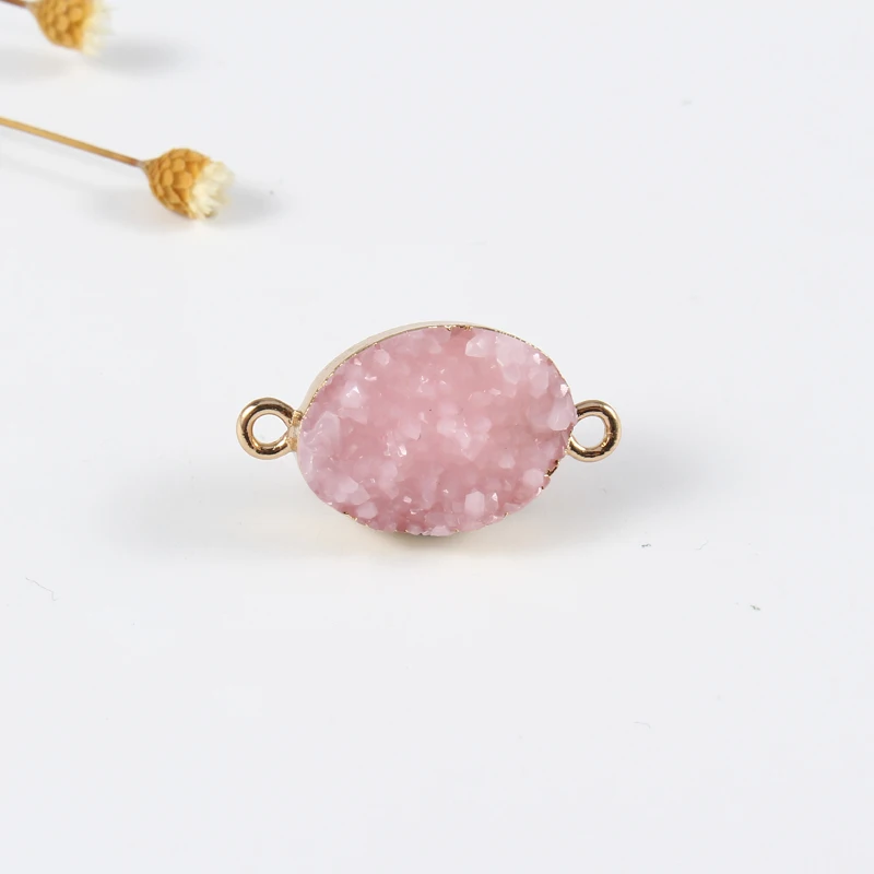 1 шт. овальные круглые камни разного размера полимерная серьга висячие