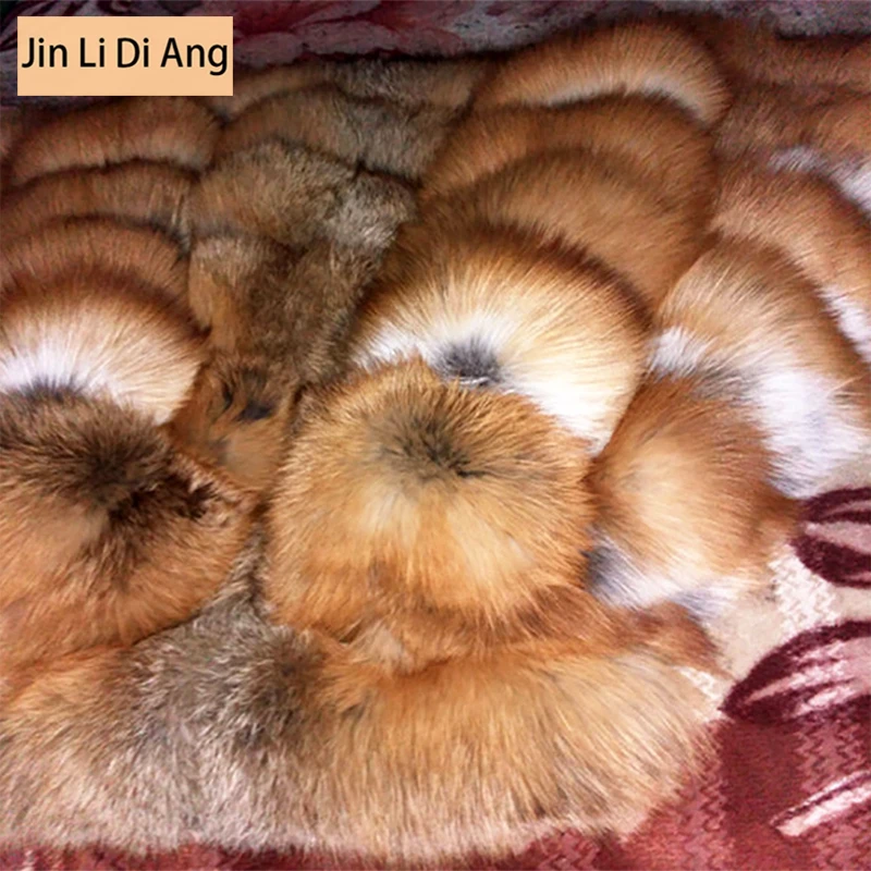 Jin Li Di Ang Women Natural Real Red Fox Silver Fur Coats with Collar Jacket Winter Warm Full Pelt Leather Vest | Женская одежда