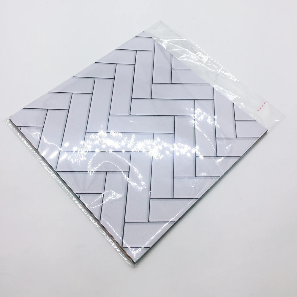 Самоклеящиеся водонепроницаемые белые плитки Funlife с шевроном наклейка на кухню