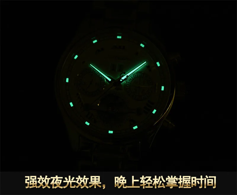 

Men Watches Top Brand Carnival Luxury Military Sport Luminous Clock Genuine Leather Strap Automatic Mechanical Tourbillon Watch