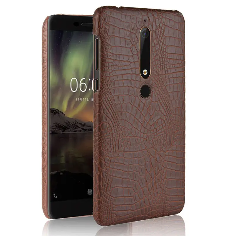 Для Nokia 6 1 чехол 2018 5 Роскошный PU кожаный твердый пластиковый на заднюю панель для