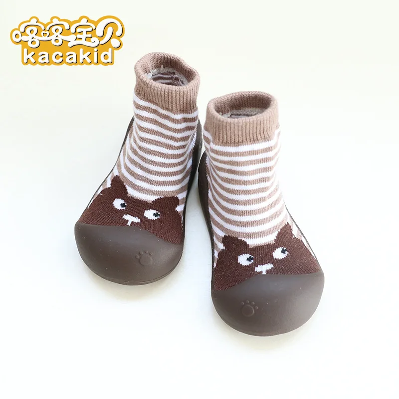 brown bear Обувь для малышей с героями мультфильмов; домашняя обувь для малышей; удобная хлопковая обувь для малышей - Цвет: brown bear
