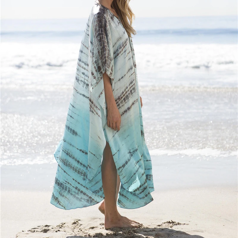 Женское длинное пляжное платье накидка на бикини 2022 саронг туника Пляжная парео |