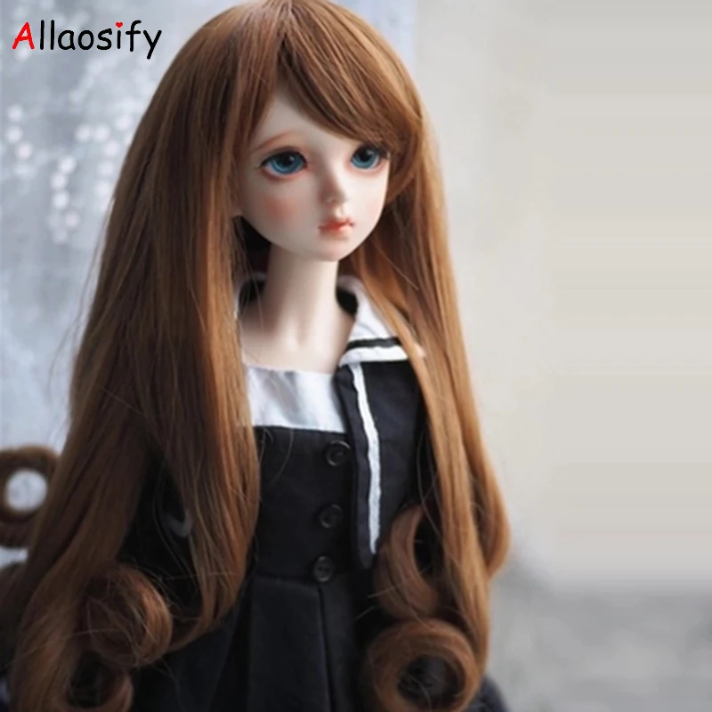 

Allaosify Bjd / SD As Doll Long Curly Hair Wig 1 / 3 1 / 4 1 / 6 High Temperature Doll Wig Bjd Wig Buy one get one free