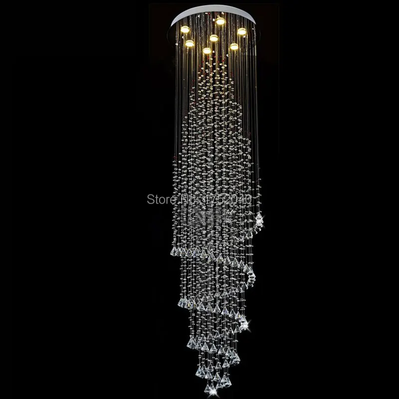 

Спиральная хрустальная люстра светильник лампа, хрустальное освещение, украшение для лестницы, коридора, диаметр 50 * высота 180 см