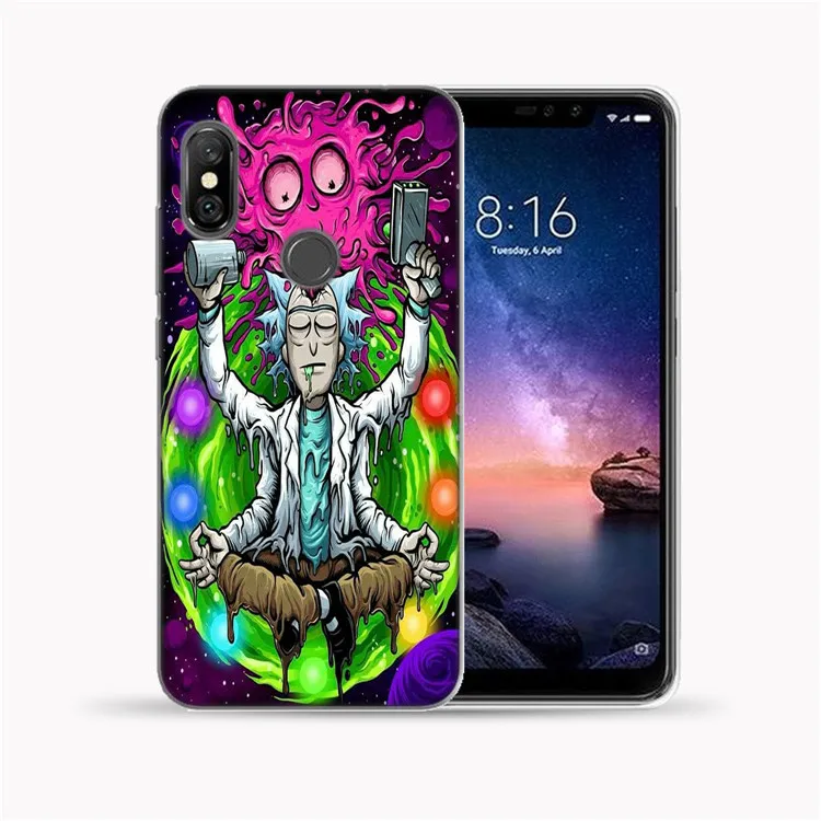 Для Xiaomi mi A1 A2 8 Lite Mate 9 8 Pro 5X 6X крышка Рик и Морти мягкий чехол из ТПУ с принтом "для Red mi 5 5A 6 7 7A Y3 K20 Pro Note 4 4X5 6 7 Pro