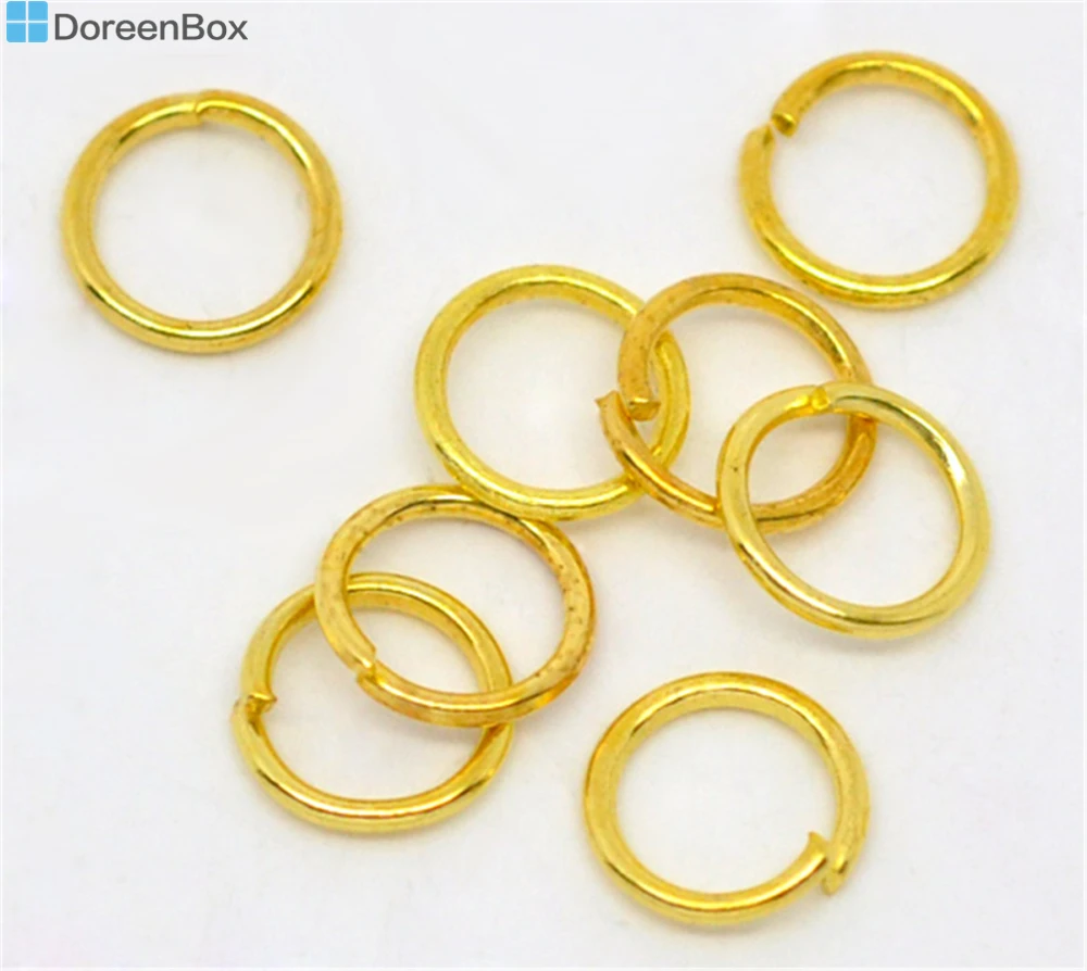 Doreen Box прекрасные 1000 Золотые открытые соединительные кольца фурнитура 6x0 7 мм