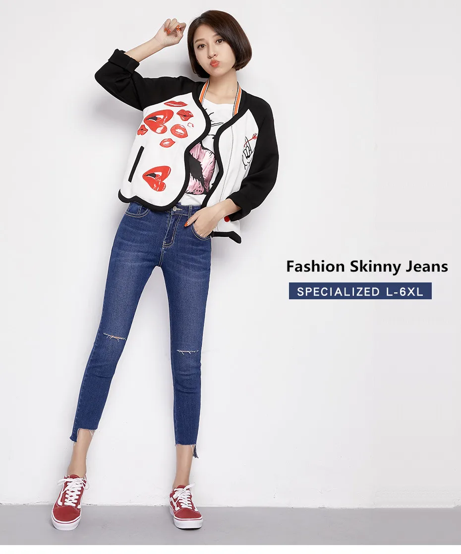 LEIJIJEANS, летние, размера плюс, рваные, с неровным вырезом, длина по щиколотку, обтягивающие, узкие, стрейч, средняя талия, деним, женские джинсы