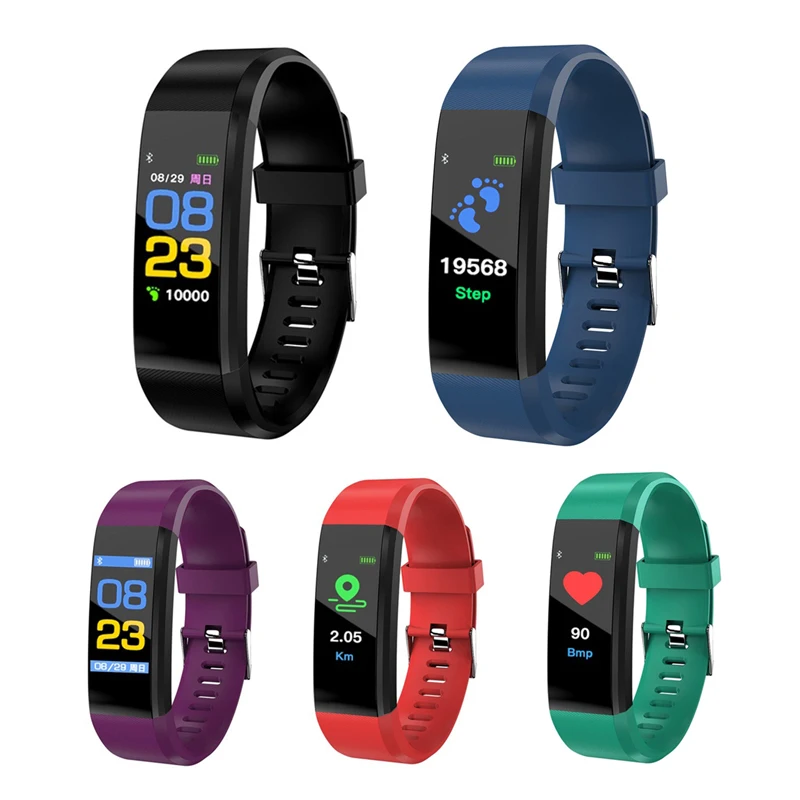 Смарт браслет 115 plus фитнес трекер счетчик шагов Smartband анти потеря напоминание о