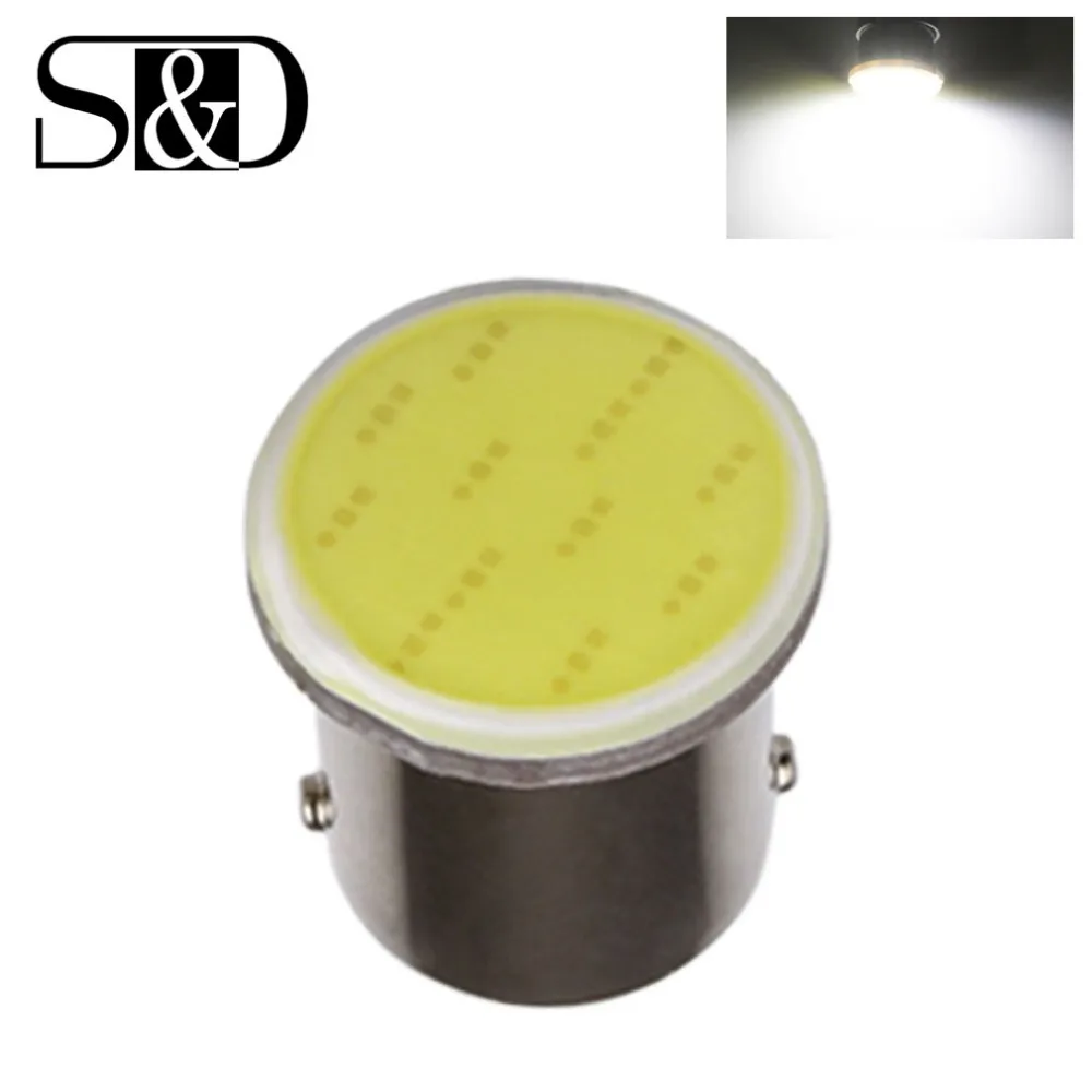S & D P21W светодиодный COB 1156 BA15S R5W сигнальный светильник белый Янтарный Красный 12В